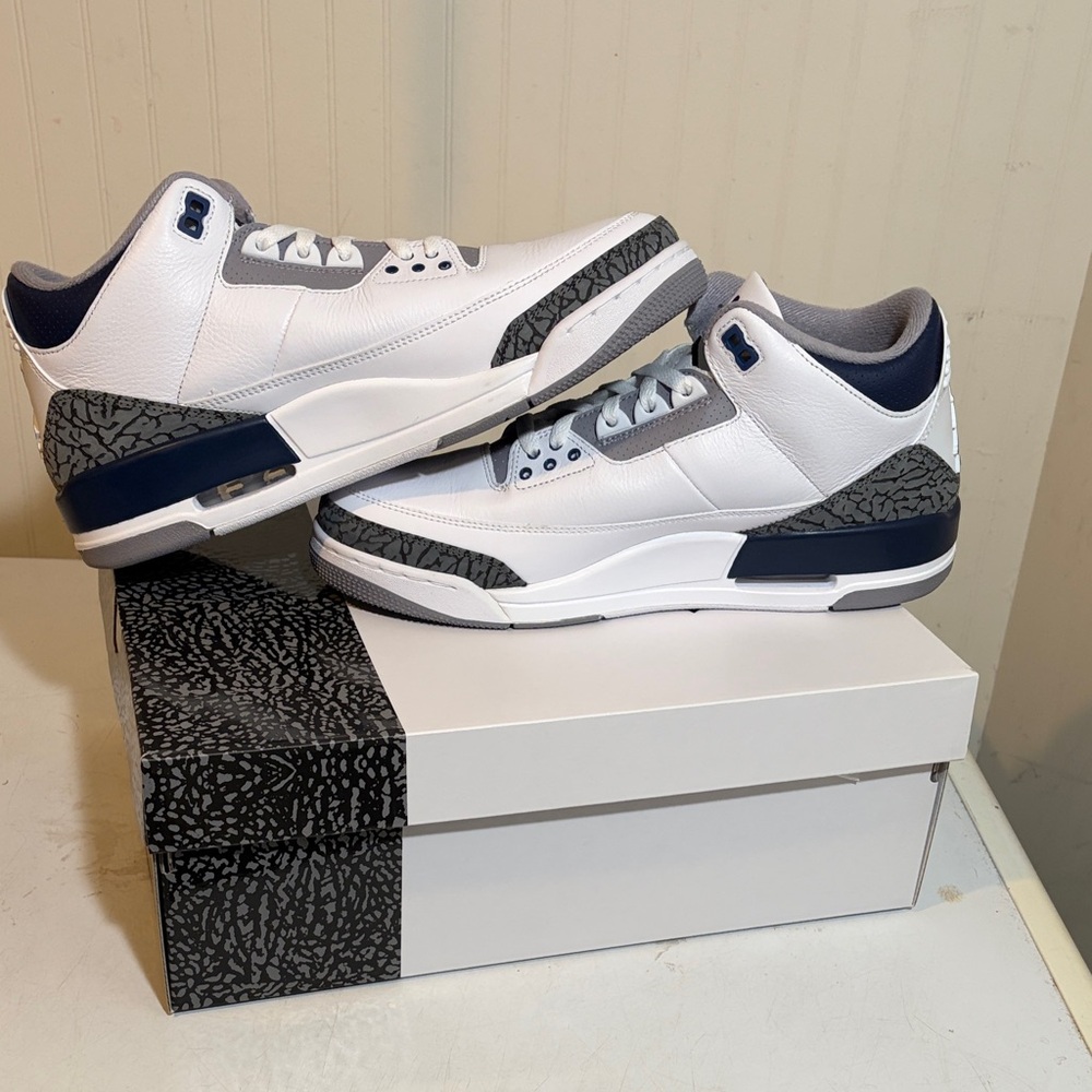 Air Jordan 3 Retro White/Midnight Navy size 11 Men’s NIB CT8532-140 - Picture 7 of 10